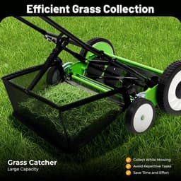Hand grasmaaier - Cilindermaaier - Gazon Onderhoud - Milieuvriendelijk Werken - 40 cm Snijdbreedte - Groen — thumbnail 2
