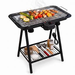 Lomera Elektrische Barbecue - Elektrische BBQ - Barbecue Staand - Tafelbarbecue - Tafel BBQ - Elektrische Grill - Rookloze Barbecue - Binnen Barbecueën - Barbecuegrill - BBQ met Onderstel - Balkon BBQ - Tuin BBQ - Elektrische Grillplaat — thumbnail 1