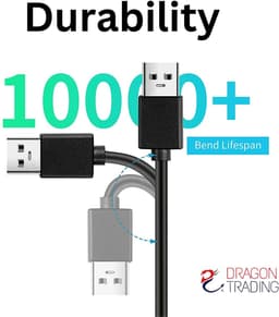 Vervangende USB Kabel - Externe Harde Schijf Kabel - Snelle Data Overdracht - Micro-B Aansluiting - 05 Meter - Zwart — thumbnail 2