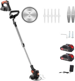 Elektrische grasmaaier - Draadloze trimmer - Gazon onderhoud - Opvouwbaar ontwerp - 100 mm snijbreedte - Zwart — thumbnail 1