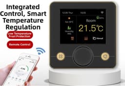 Intelligente thermostaat - Wifi temperatuurregelaar - Comfort thuis - Programmeerbare planning - 86 x 86 x 48 cm - Zwart — thumbnail 5