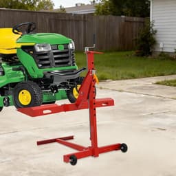 Grasmaaier Hefbok - Hefbrug Tuintractor - Onderhoud Reparatie - Verstelbare Lengte - 450lbs Capaciteit - Zwart Rood — thumbnail 1