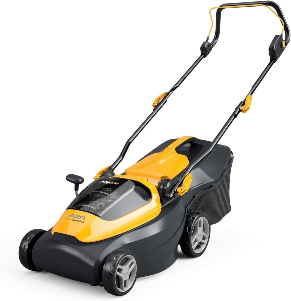 Accu Grasmaaier - Draadloze Grasmaaier - Gazon Onderhoud - Inklapbaar Ontwerp - 34 cm Maaibreedte - Geel/Zwart — afbeelding 1