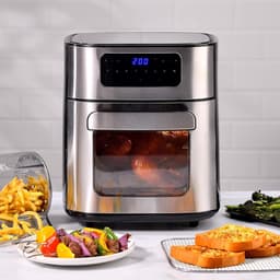 Heteluchtfriteuse - Airfryer Ovenschaal - Gezond Koken - Groot Venster Digitaal - 10 Liter Capaciteit - Zwart — thumbnail 5
