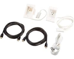 Kabelbeheersysteem TV - Stroomkabel Organizer - TV Kabels Wegwerken - Inbouw Systeem - 6.99 x 6.99 x 11.43 cm - Wit