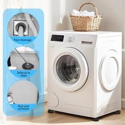 Wasmachine Voetkussens - Anti-vibratie pads - Apparaten Stabiliseren - Verstelbare Hoogte - 4 stuks - Zwart — thumbnail 2
