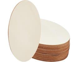 Set van 20 Houten Platen 15 x 9 cm Ovaal Onbewerkt voor DIY Ambachten, Trouwen, Kerstdecoratie en Cadeaus