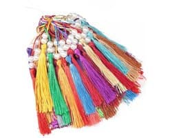 Kleurige Mini Tassels met Lussen - 100 Stuks Handgemaakte Zijde Tassels voor Creatieve DIY Projecten en Boekenleggers