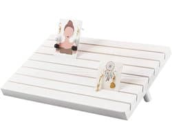 7 Slots Houten Oorbellen Display Stand, Oorbellen Kaart Houder met 2 Afneembare Pinnen, Organisator voor Sieraden en Oorbellen, 29x19cm
