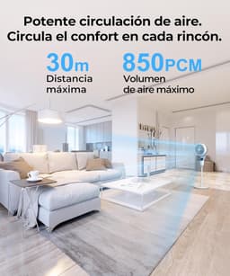 Staande Ventilator - Luchtcirculator - Ruimte Koelen - Stille Werking 28dB - 91cm Hoog - Wit — thumbnail 1