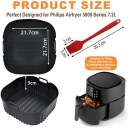 Cosensi - Silicone Shape Air Fryer Accessoires - Bakvorm - 2x Moulds - Silicone Oliekwast - Geschikt voor Philips Airfryer 5000 Series XXL - 7.2 L — thumbnail 3