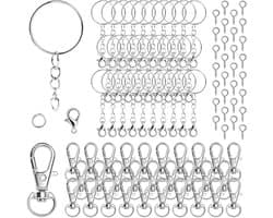 150 Pcs Sleutelhangers Set met 25mm Zilveren Ring en Ketting, Ideaal voor DIY Sleutelhangers en Creatieve Projecten