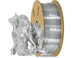 PLA Filament - 3D Printmateriaal - 3D Printen - Zijdeglans Afwerking - 1 kg - Zilver