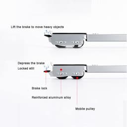 Wasmachine Onderstel - Droger Basis Koelkast Trolley - Apparaten Verplaatsen - Verstelbaar Met Wielen - 46-71 cm - Wit — thumbnail 5