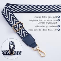 Verstelbare Schouderband voor Handtas met Witte en Blauwe Pijlenpatronen - Ideaal als Vervangingsriem, 0.9-1.4m, Geschikt voor Diverse Handtassen en Schoudertassen — thumbnail 2