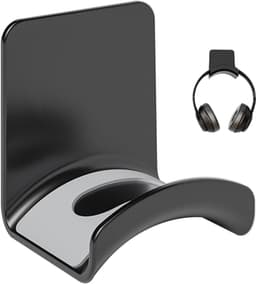 Hoofdtelefoonhouder - Hoofdtelefoonstandaard - Wandmontage - Universeel - Hangend - PC - Bureau - Gaming - Accessoires - Decoratieve - Hoedhouder - Zwart — thumbnail 1