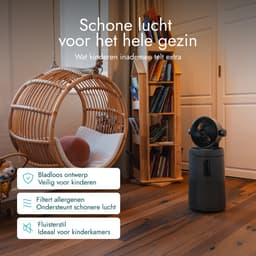 Bloomfold Luchtreiniger en Ventilator Cyclone – H13 HEPA & UVC-licht – 400 m³/h CADR – Air Purifier - Medische Filtratieklasse tegen Pollen & Fijnstof — thumbnail 3