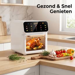 10-in-1 Airfryer/Oven - Multifunctionele airfryer met kijkvenster, led-display en timer van 60 minuten - Wit — thumbnail 4