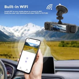 Dashcam Auto - Voertuigcamera - Veilig Rijden - Vier Lenzen Dekking - 15x11x7 cm - Zwart — thumbnail 3