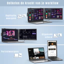 AHD® Professionele Portable Monitor - USB-C - 14 Inch - Draagbare Monitor - Portable Monitor Voor Laptop - Zwart - 39cm x 26cm x 7cm — thumbnail 2