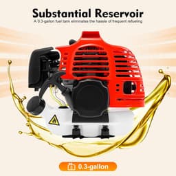Tuinmachines - Grasmaaier trimmer - Tuinonderhoud - 4-in-1 functie - 25 cm snijbreedte - Rood wit zwart — thumbnail 4