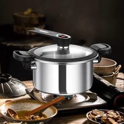 Portable Pressure Cooker, Fish Pan for Seafood, Stainless Steel Fast Multifunction Kitchen Pan for Bean and Meat Dishes — thumbnail 4