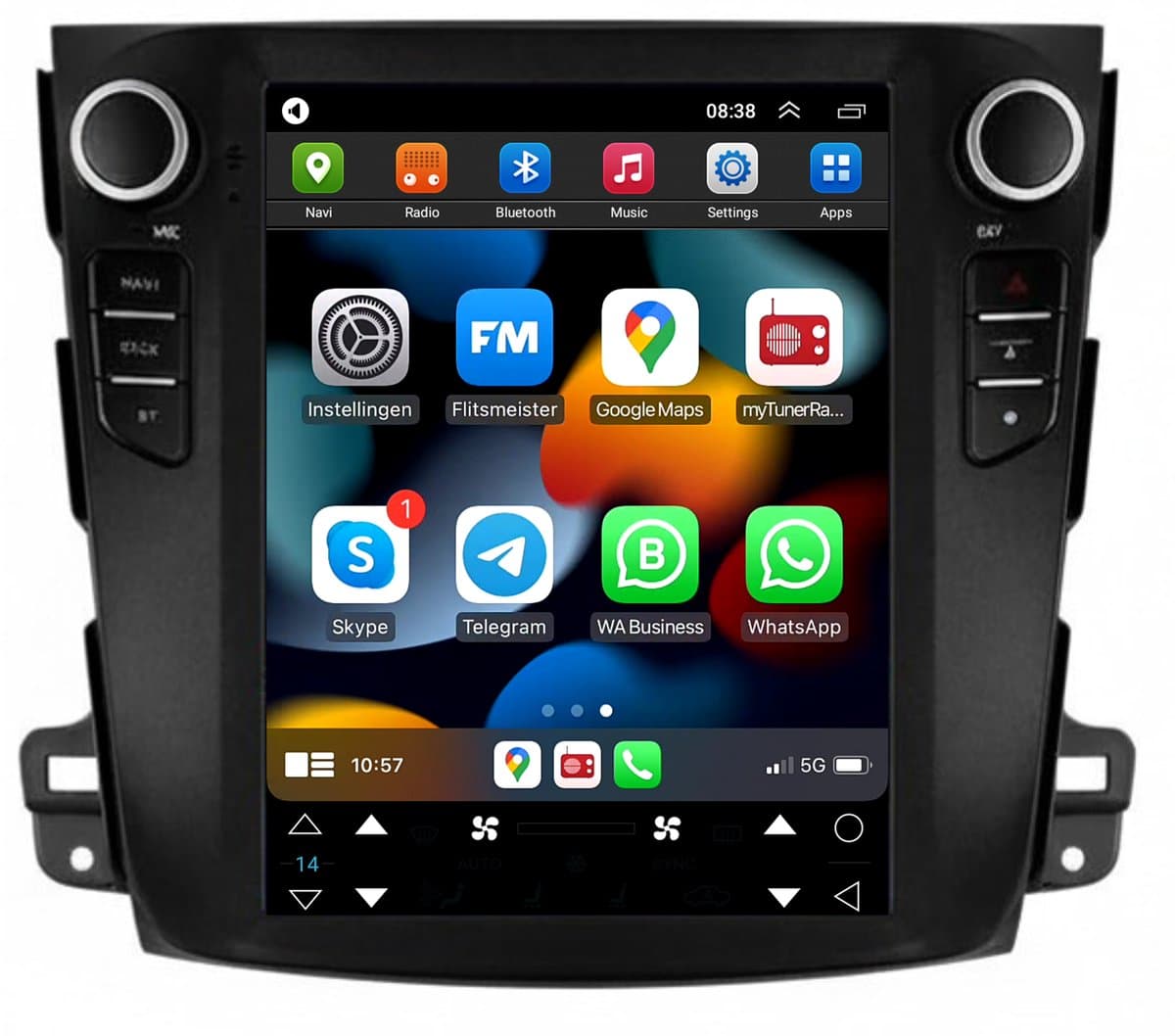Carplay autoradio geschikt voor Mitsubishi Outlander | 2008 t/m 2012 | Android 13 | Draadloos Apple Carplay & Android Auto | 2GB + 32GB | Tesla Style | 8-Core processor | Davilon | 2025 model | 2008 2009 2010 2011 2012 | Bluetooth & Wifi — afbeelding 1