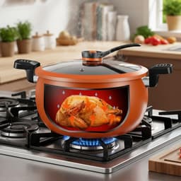 Multicooker Pan - Snelkookpan Rijstkoker - Maaltijden Bereiden - Antiaanbaklaag - 28 cm - Zwart — thumbnail 3