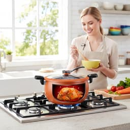 Multicooker Pan - Snelkookpan Rijstkoker - Maaltijden Bereiden - Antiaanbaklaag - 28 cm - Zwart — thumbnail 4