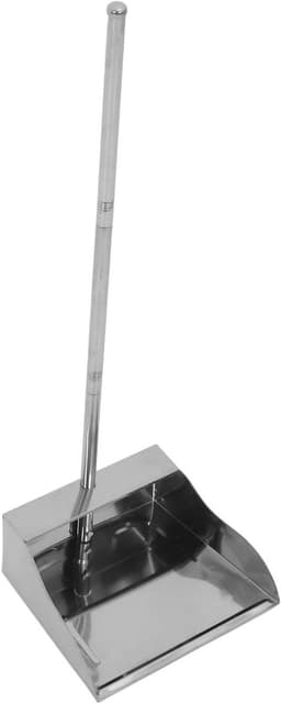 Vuilblik Lange Steel - Stoffer en blik - Huis en tuin - Extra grote opvang - 70 cm lengte - Zilver — thumbnail 1