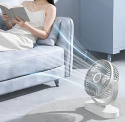 KZQ Usb Tafelventilator Stil Kantelbaar Met 3 Snelheden - Bureauventilator Voor Koeling Thuis En Kantoor - Wit — thumbnail 3