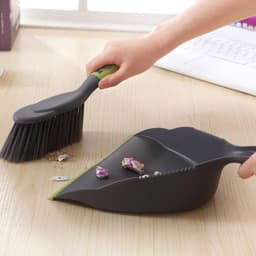 Mini Bezem Vuilblik - Schoonmaakset - Bureau Schoonmaken - Compact Ontwerp - 32.5 cm - Zwart — thumbnail 2