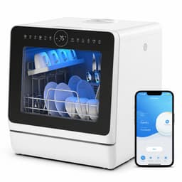 Novari Mini vaatwasser - Vrijstaande afwasmachine - Kleine compacte aanrechtvaatwasser - 8 programma's - 42,5x42,8x45,8 cm — thumbnail 1