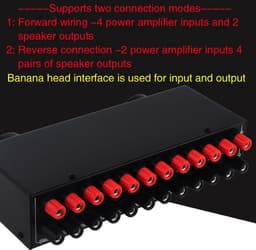 Speaker Switcher - Audio Selector - Verbinden van Audio - 4 Versterkers 2 Speakers - 300W per Kanaal - Zwart — thumbnail 5