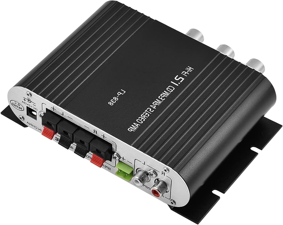 Mini Eindversterker - Audio Versterker - Muziek Luisteren - Aluminium Behuizing - 15.4 x 12.9 x 3.9 cm - Zwart — afbeelding 1