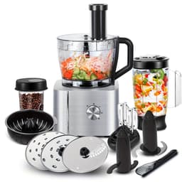 Blender-foodprocessor-keukenmachine 11 in 1-Mixen, Kneedden, Malen, Kloppen en Sapcentrifugeren- 1100W- 3 Snelheden-3,2L Kom en 1,5L Blenderkan. — thumbnail 4