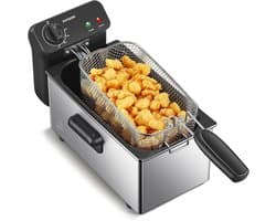Friteuse - Airfryer - Lekkere Snacks - Cool Zone - 3 Liter - Zilver