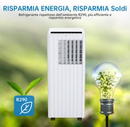 Danky Mobiele airco 9000 BTU 3-in-1 – 42L/dag ontvochtiging – Slaapmodus – 24U timer – Voor 25 m² – Klasse A — thumbnail 3
