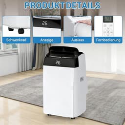 Danky Mobiele Airco 12000 BTU - 3-in-1 Airconditioner Met Koeling, Ontvochtiger & Ventilator - Stil 48dB - Zelfverdamping - 24u Timer - Voor Ruimtes Tot 51m² - Energieklasse A — thumbnail 3