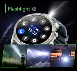 WizBay Premium Select® 1.85 Sport Smartwatch – Dames & Heren – Bluetooth Bellen – Hartslagmeter – Bloeddrukmeter – O2 Zuurstofmeter – 60+ Sportmodi – LED Zaklamp – IP68 Waterdicht – FitCloud Pro – Android & iOS - Zilver — thumbnail 5
