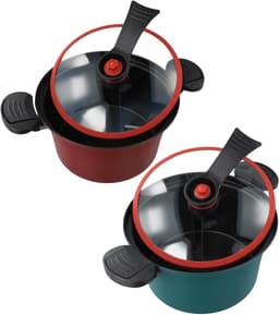 Snelkookpan - Multicooker - Snel Maaltijden Bereiden - Magnetronbestendig Ontwerp - 35 Liter - Rood — thumbnail 5