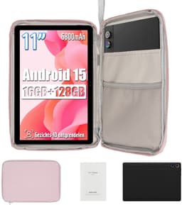 kotsren 11 Inch Tablets - Tablet Met Tablet Hoes Sleeve - Android 15 Kindertablet - 16GB RAM+128GB ROM - 6800mAh - 5G WIFI - Widevine L1 - Zwart — thumbnail 1