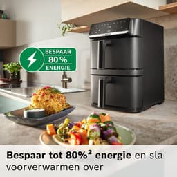 Bosch MAFD661B0 XXL Airfryer - Serie 6 - 12L - 2x6L - Dubbele mand - Tot 8 personen - Zwart — thumbnail 4