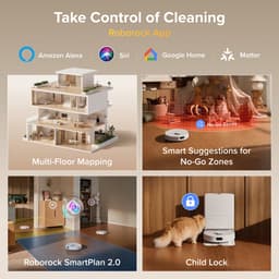 Roborock Qrevo S Pro Set-Robotstofzuiger–Alles-in-één multifunctioneel dockingstation–18500 Pa zuigkracht–Antiklitsysteem-Reactive Tech Obstakelvermijding-Intensieve tapijtreiniging 10 mm Dweilverhoging–Twee roterende dweilpads–Roborock app controle — thumbnail 7