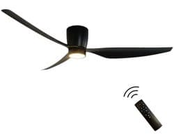 Freelight Arioso Plafondventilator incl. verlichting Ø 127 cm zwart - Energiezuinige fluisterstille motor - 6 standen & timer - Plafondwaaier - Ventilatielamp — afbeelding 1