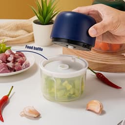 Elektrische Keukenmachine - Mini Chopper - Snel Ingrediënten Snijden - Automatische Multifunctionele - 9.6 x 9.5 x 9.6 cm - Donkerblauw — thumbnail 5