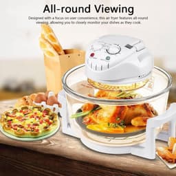 Halogeen Airfryer - Heteluchtoven - Gezond Koken - Olievrije Bereiding - 12L Capaciteit - Wit — thumbnail 2