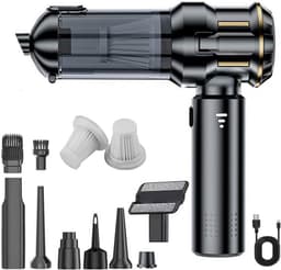 Draagbare Stofzuiger - Handstofzuiger Accu - Auto Keuken Schoon - 4-in-1 Blazen Zuigen - 22000 Pa - Zwart — thumbnail 1