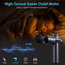 Massage Gun - Spierherstel Apparaat - Spierontspanning Thuis - 99 Snelheden 8 Koppen - 17x7x23 cm - Zwart — thumbnail 4