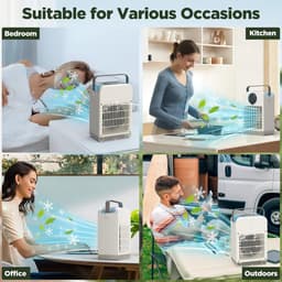 Luchtkoeler - Ventilator - Persoonlijke Verkoeling - 3-in-1 Functie - 700ML Tank - Wit — thumbnail 5